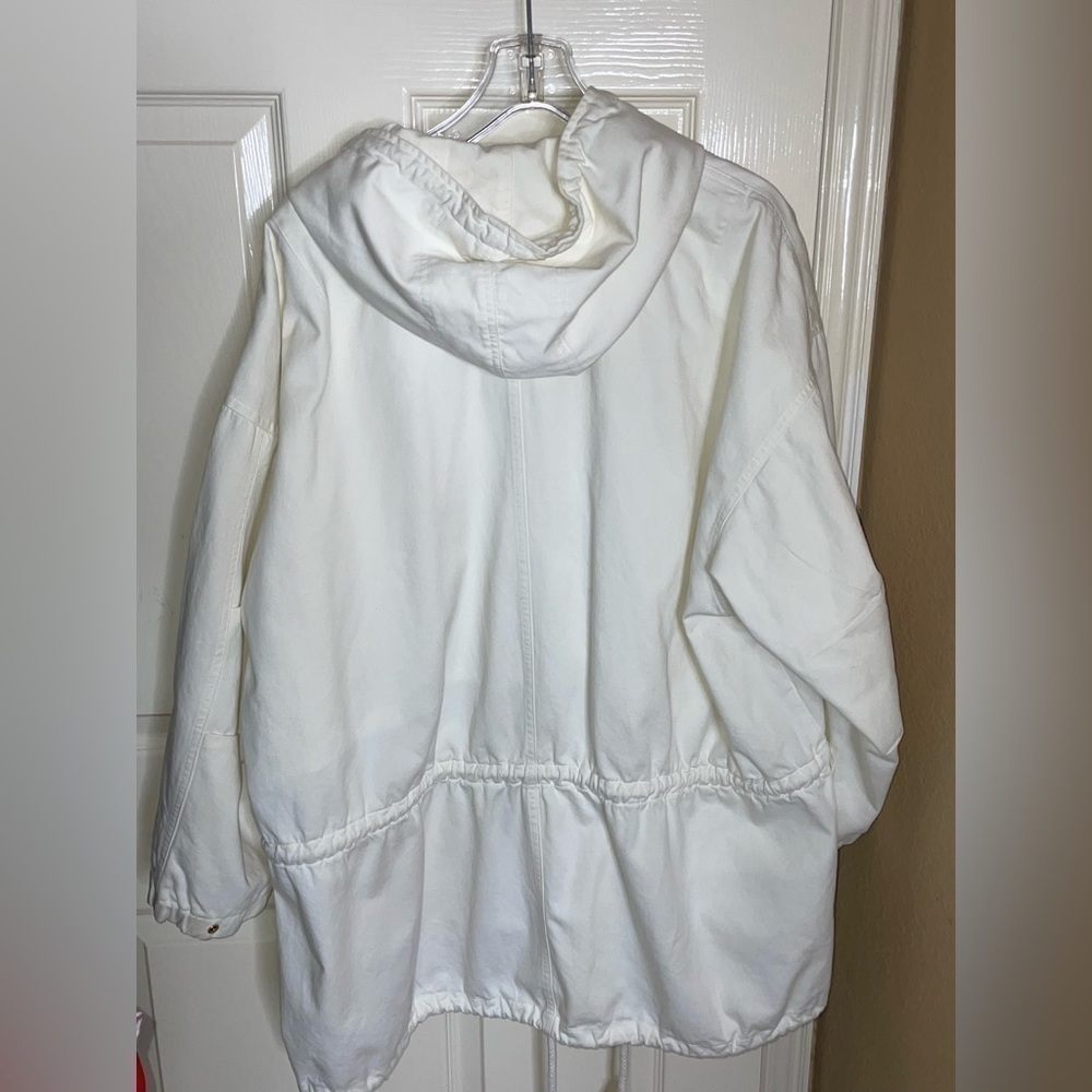 Adrienne Vittadini Sport White Hooded Nautical Jacket Medium​​​​​​​​​​​​​ - Picture 8 of 12